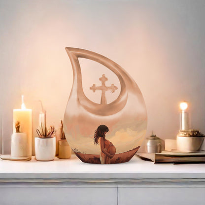 Cross Drop design Mother Urn, 