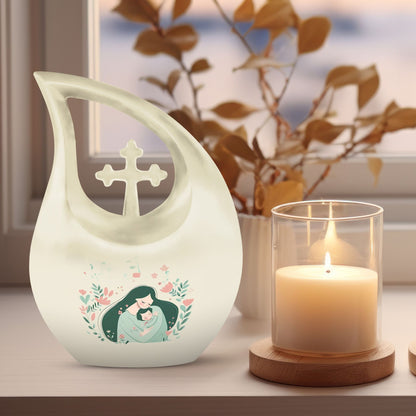 10-inch Aluminium Cross Drop Mother Urn