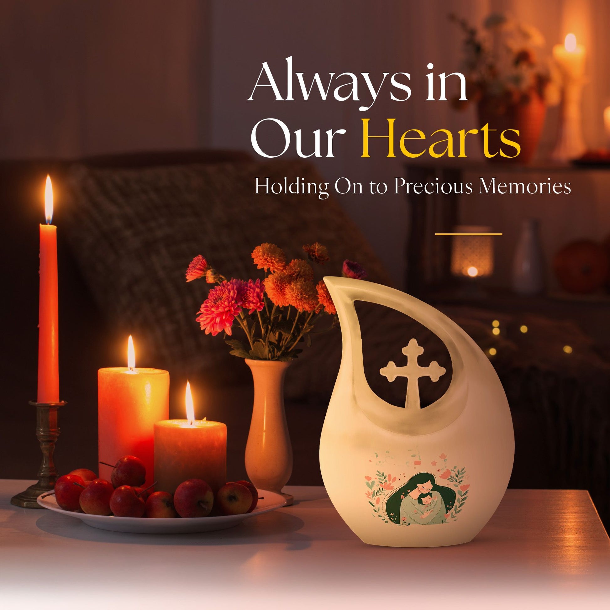 10-inch Aluminium Cross Drop Mother Urn