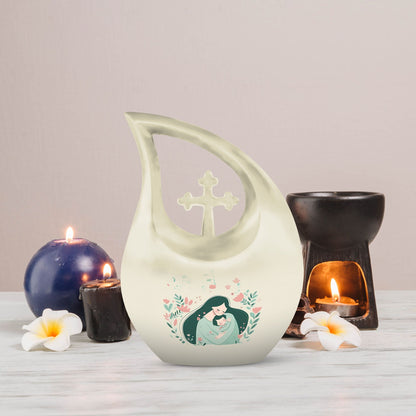 10-inch Aluminium Cross Drop Mother Urn