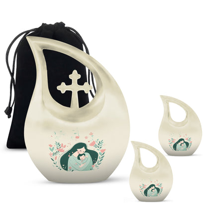 10-inch Aluminium Cross Drop Mother Urn