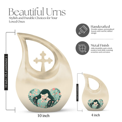 10 inch Cross Drop Mother Urn 