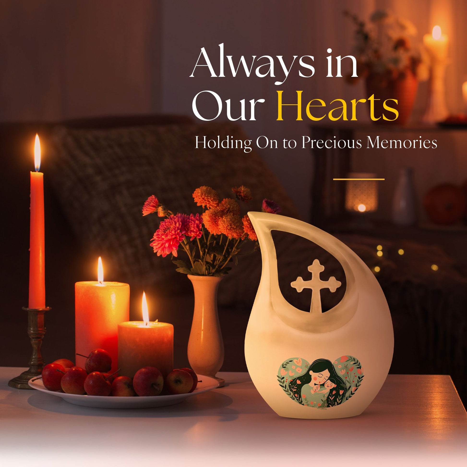 10 inch Cross Drop Mother Urn 