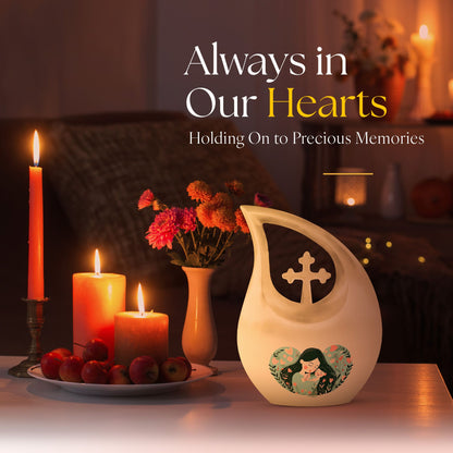 10 inch Cross Drop Mother Urn 