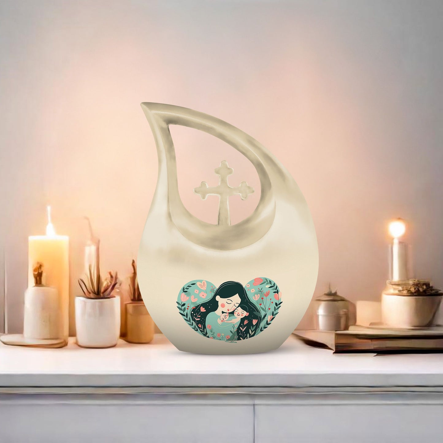 10 inch Cross Drop Mother Urn 