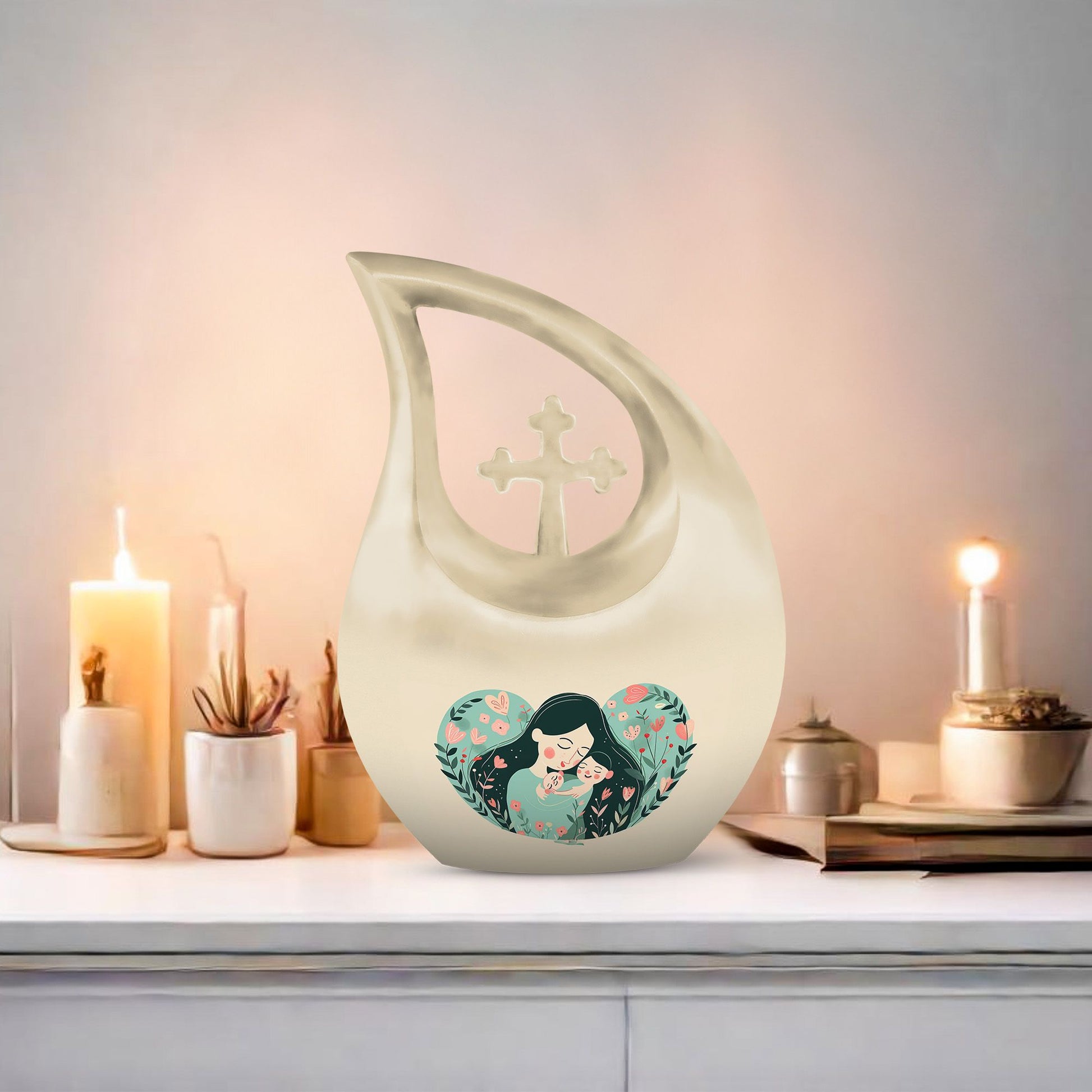 10 inch Cross Drop Mother Urn 
