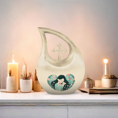 10 inch Cross Drop Mother Urn 