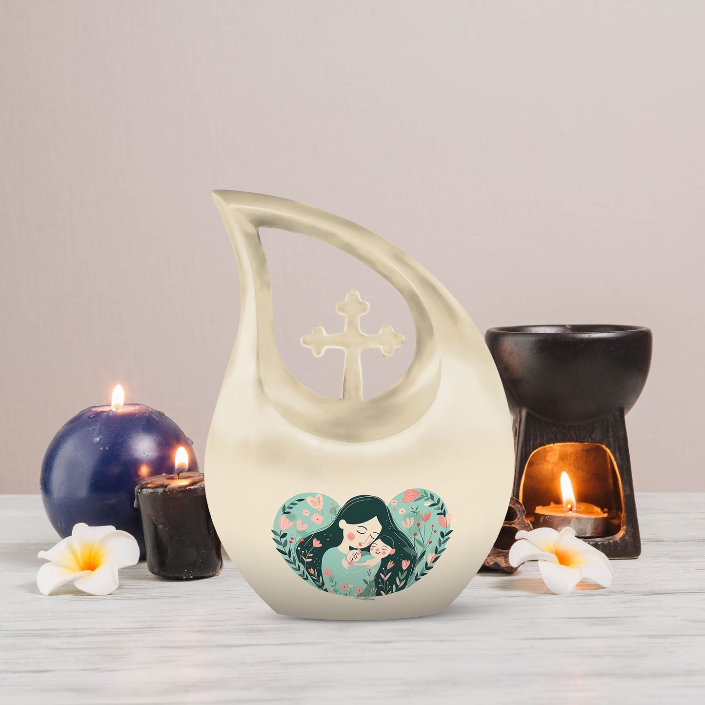 10 inch Cross Drop Mother Urn 