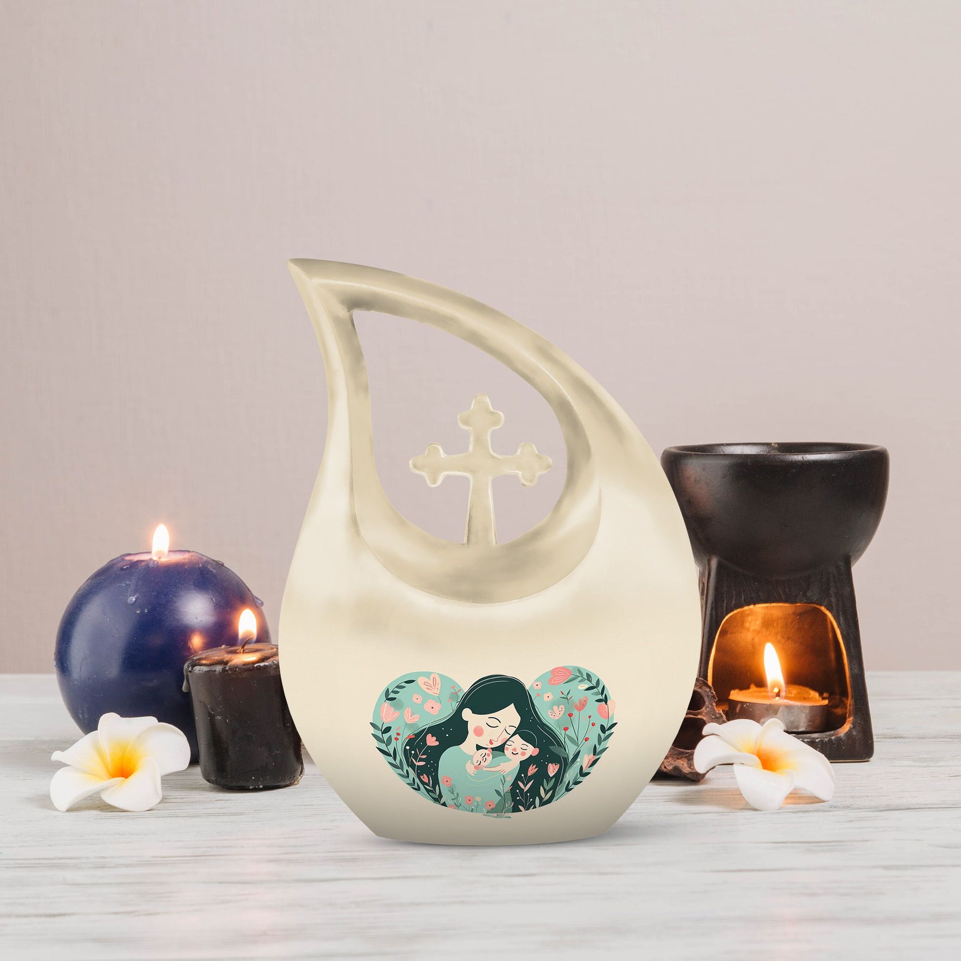10 inch Cross Drop Mother Urn 