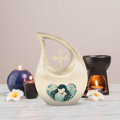 10 inch Cross Drop Mother Urn 