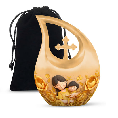 10-inch Cross Drop Custom Mom Urn, 