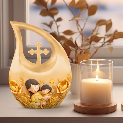 10-inch Cross Drop Custom Mom Urn, 