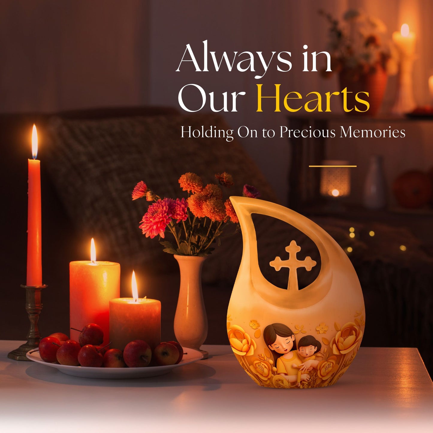 10-inch Cross Drop Custom Mom Urn, 