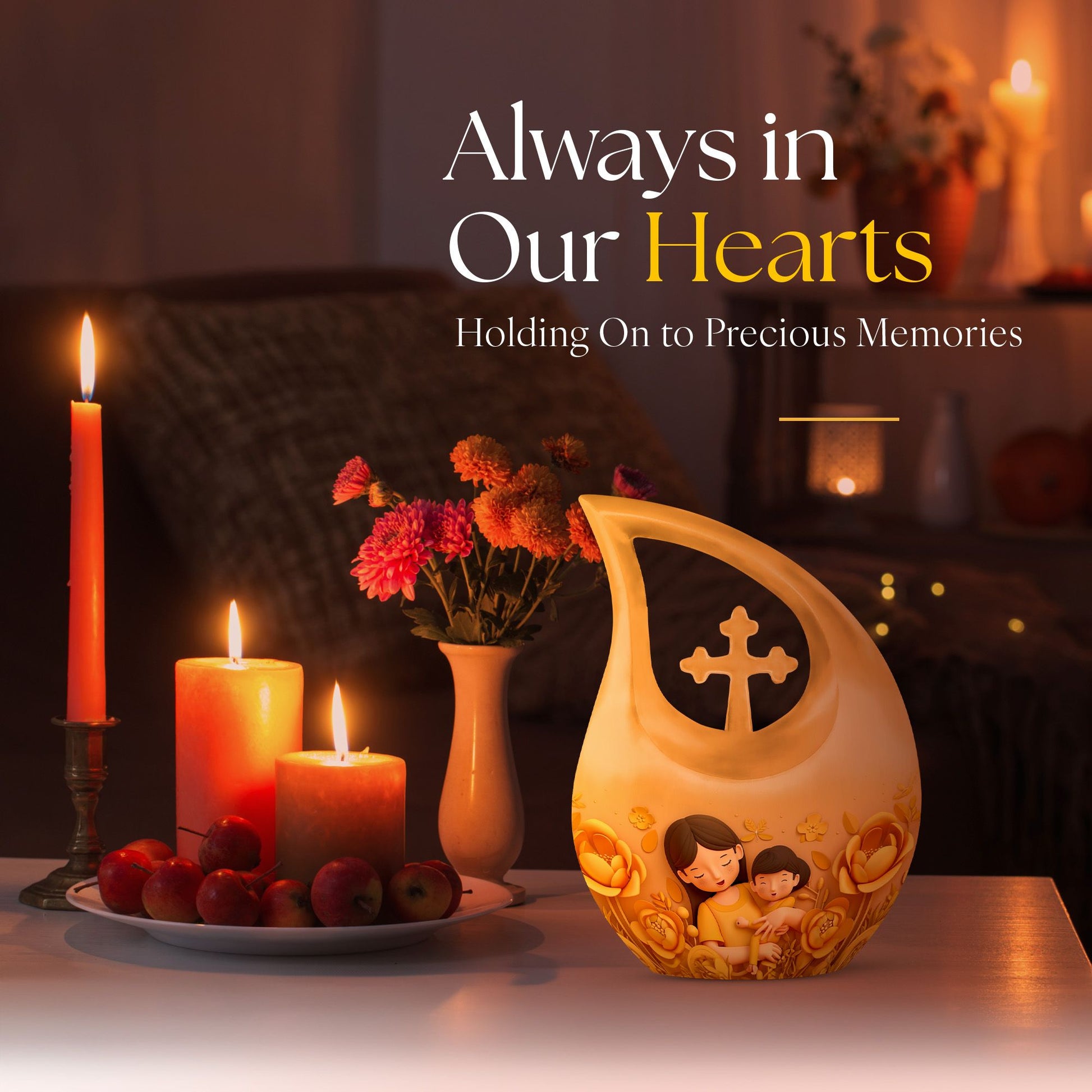10-inch Cross Drop Custom Mom Urn, 