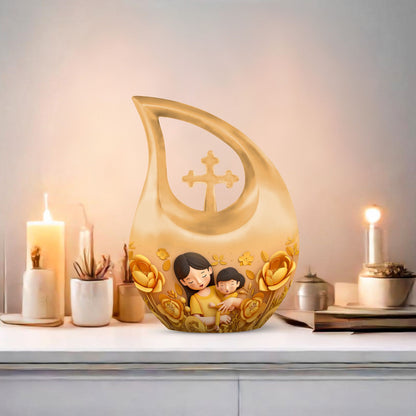 10-inch Cross Drop Custom Mom Urn, 
