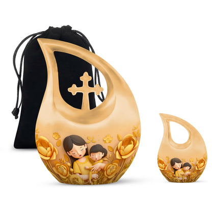10-inch Cross Drop Custom Mom Urn, 