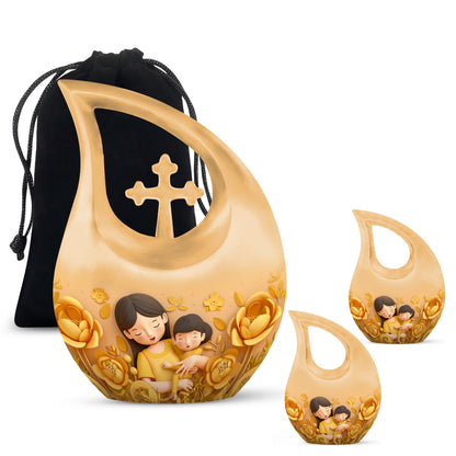 10-inch Cross Drop Custom Mom Urn, 