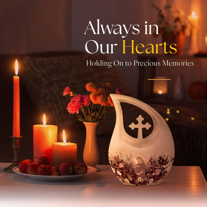 10-inch Aluminium Cross Drop Mother Urn,