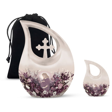 10 inch large Urn with 1 Keepsake 3 Inch Urn