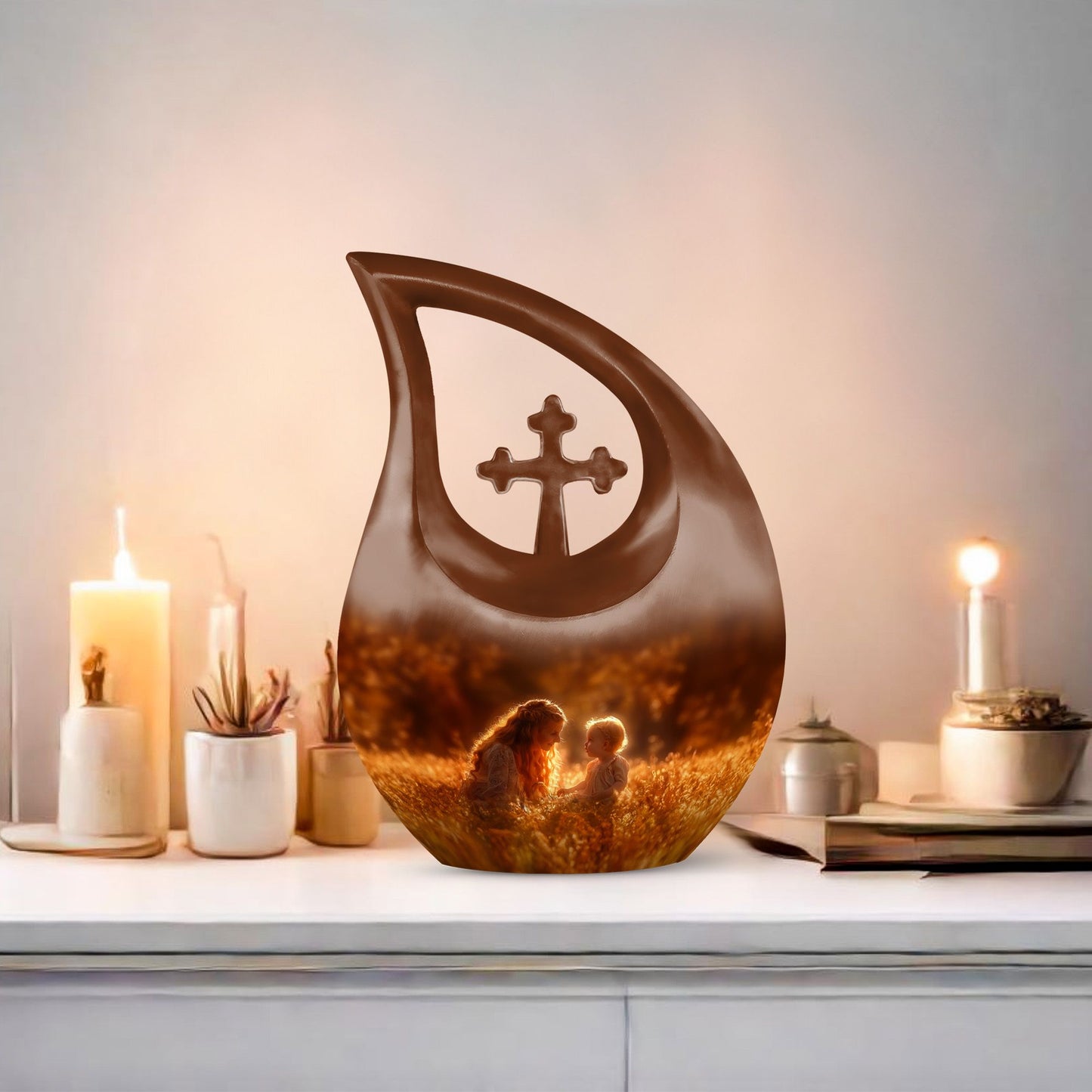Cross Drop design, 10-inch Mother Urn,