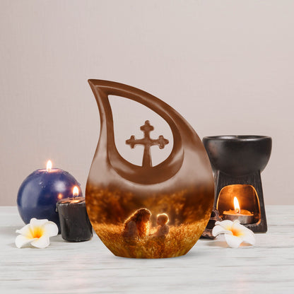 Cross Drop design, 10-inch Mother Urn,