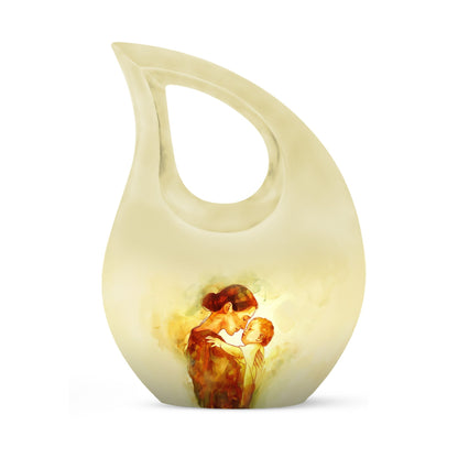 10-inch Mother Urn, Cross Drop Design, Companion Urn