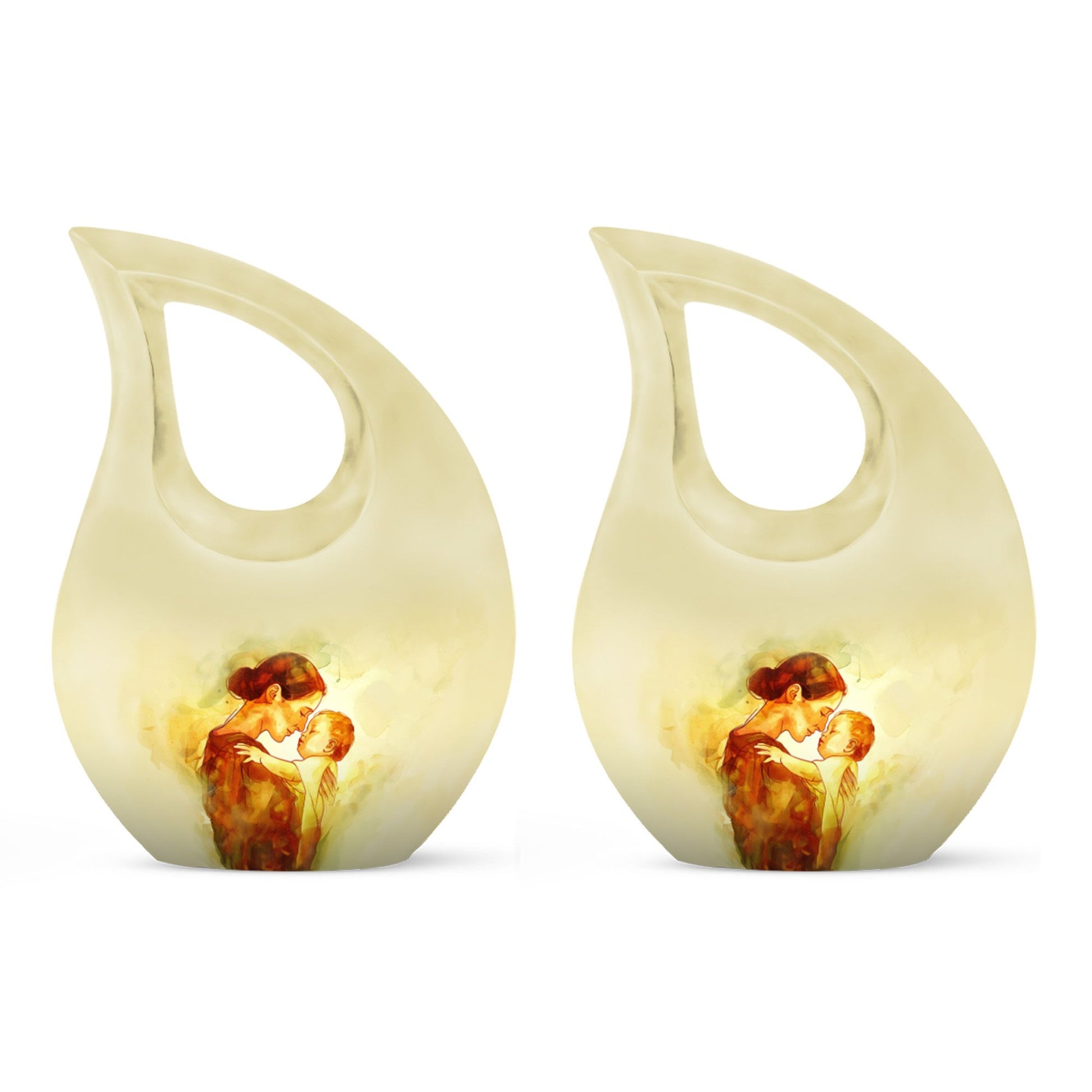10-inch Mother Urn, Cross Drop Design, Companion Urn
