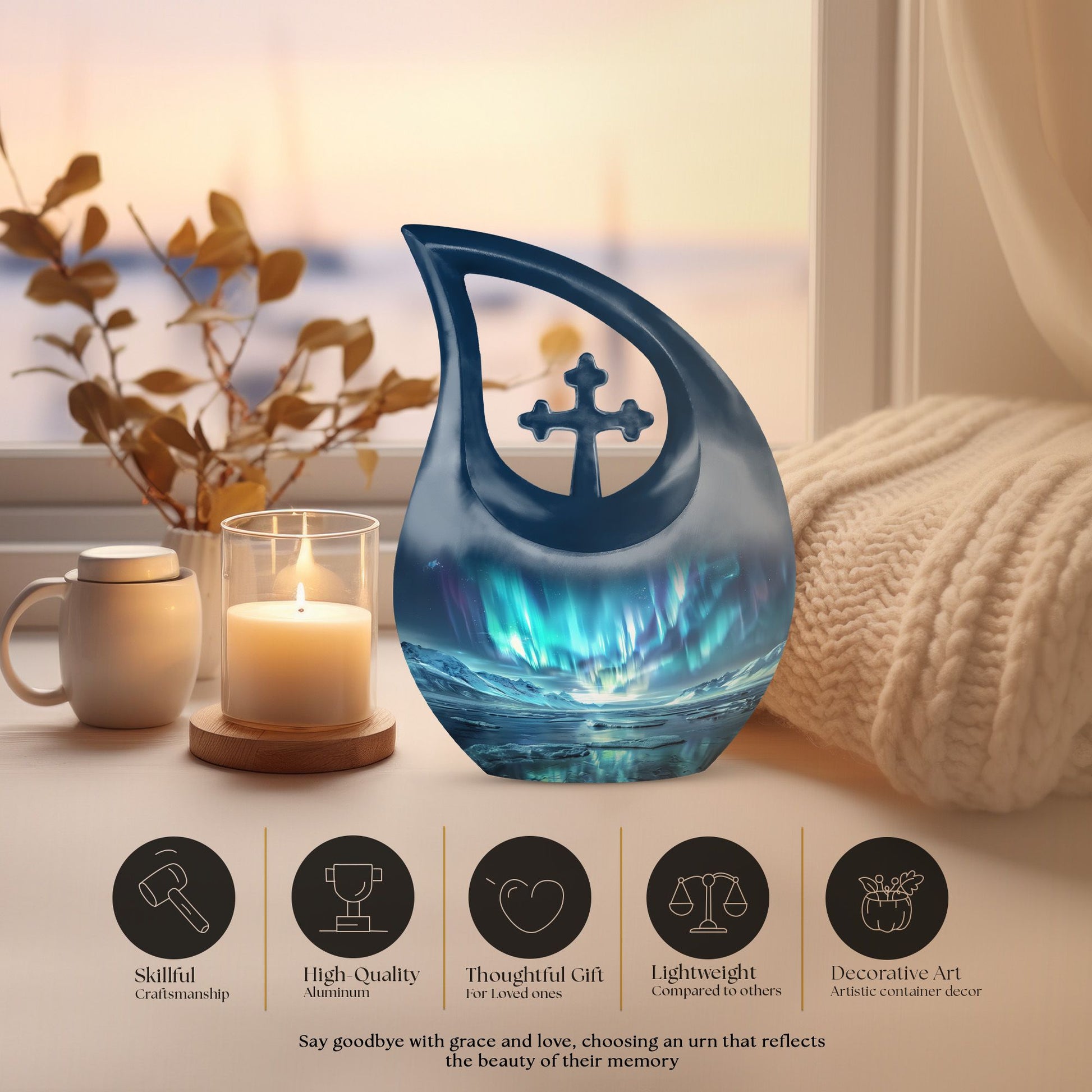 10-inch Extra Large Northern Lights Urn