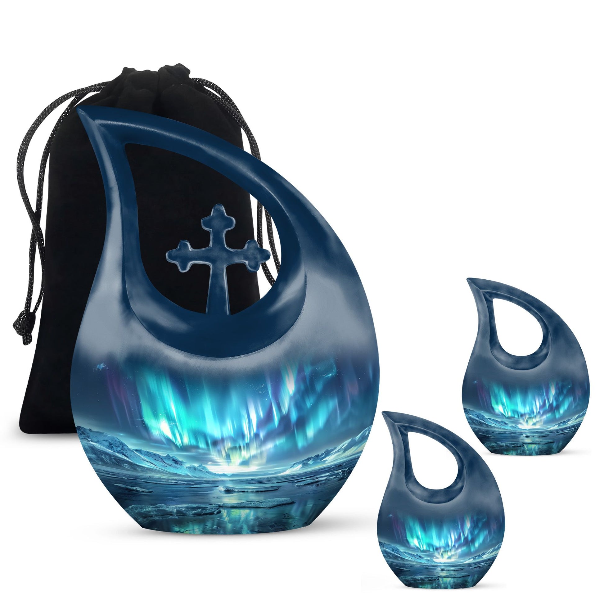 Northern Lights Memorial Urn For Ashes Large Funeral, Ashes Urn