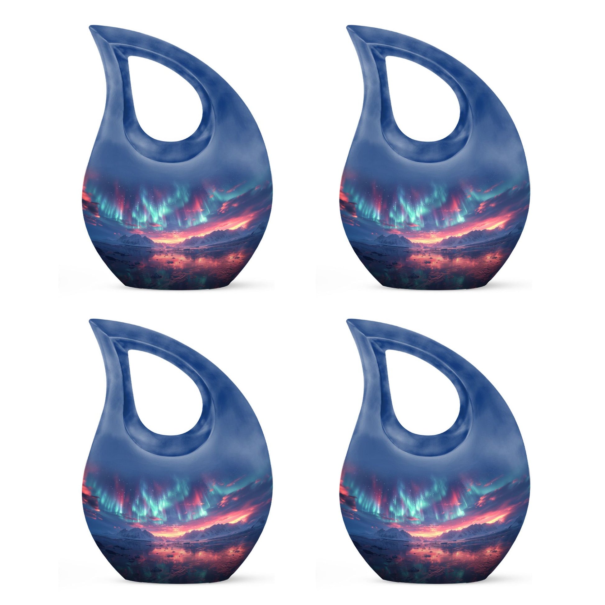 Northern Lights Small Urn For Human Ashes Funeral, Ashes Urn For Ashes