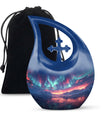 Northern Lights Small Urn For Human Ashes Funeral, Ashes Urn For Ashes