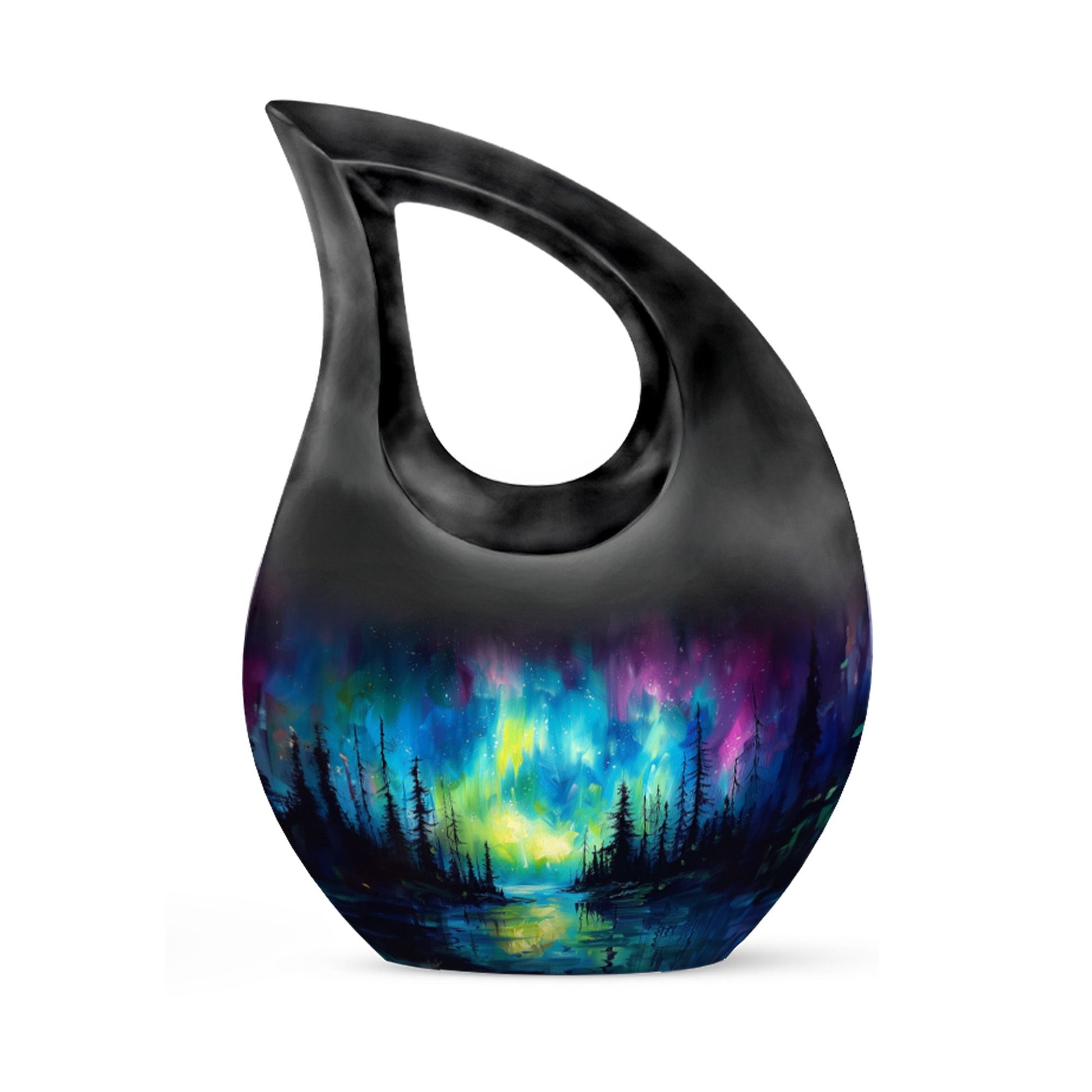 10-inch Northern Lights themed large urn 