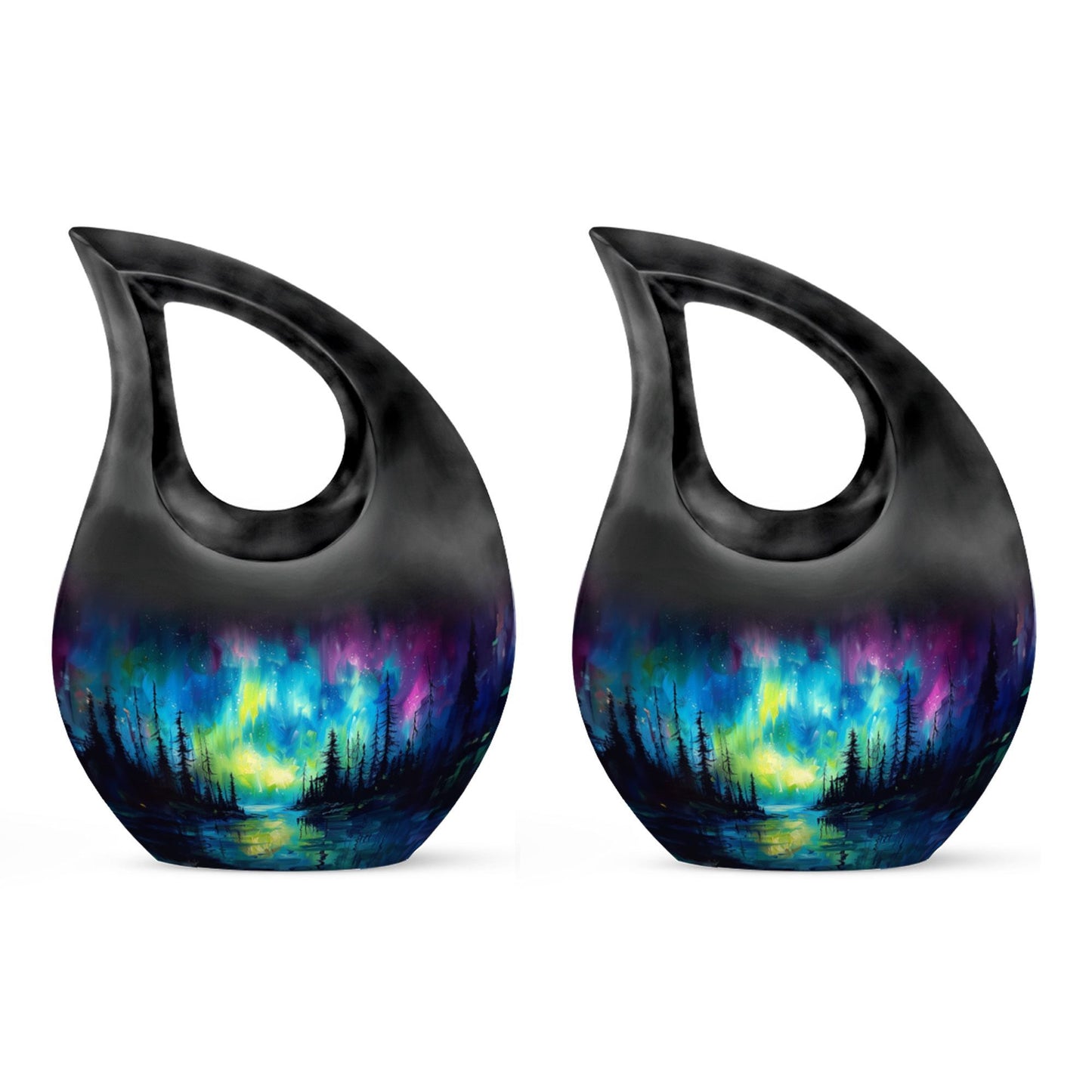 10-inch Northern Lights themed large urn 