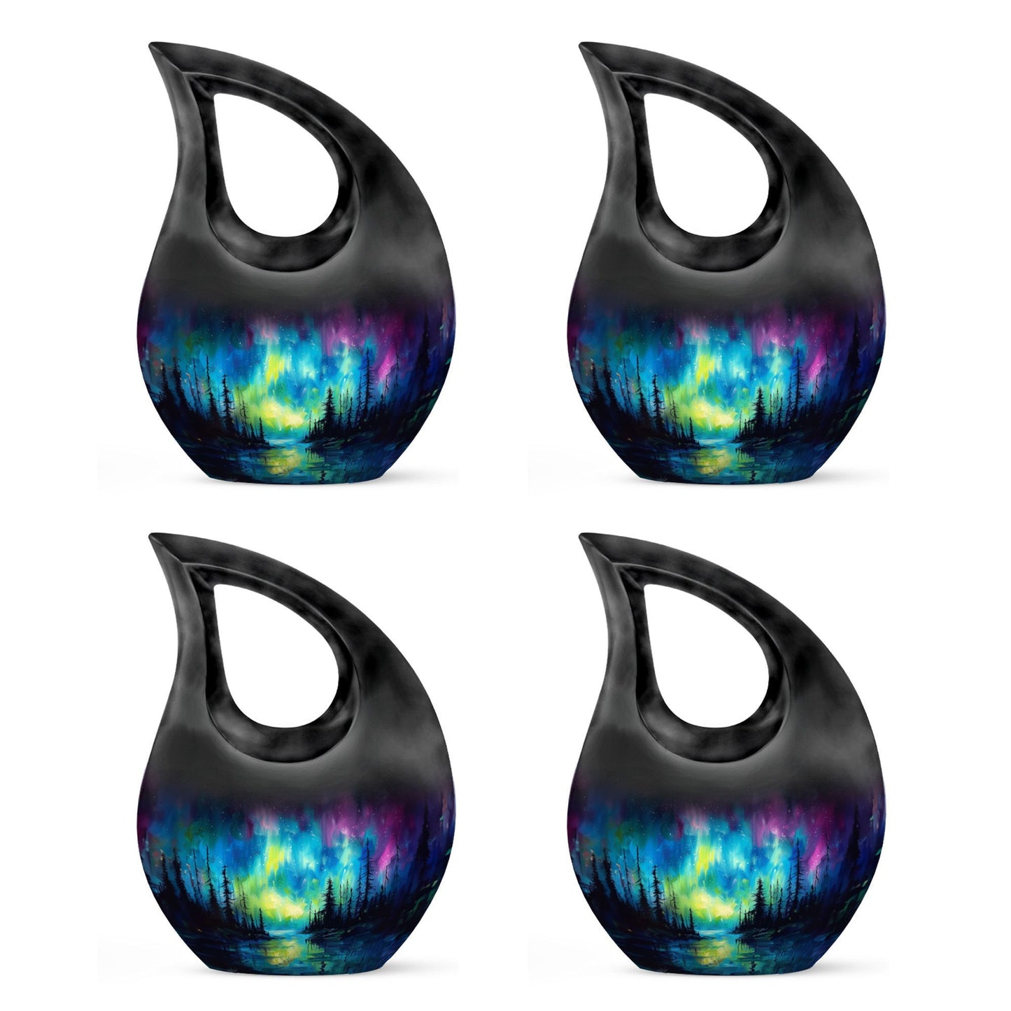 10-inch Northern Lights themed large urn 