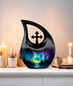 10-inch Northern Lights themed large urn 