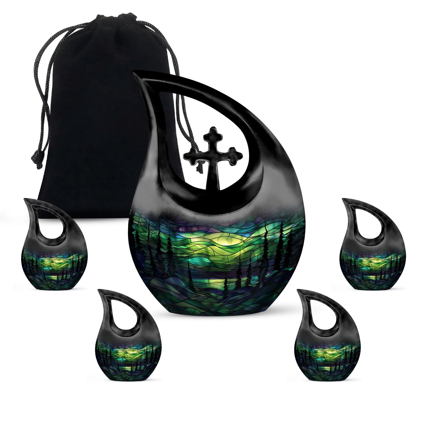 10-inch Stained Glass Urn 