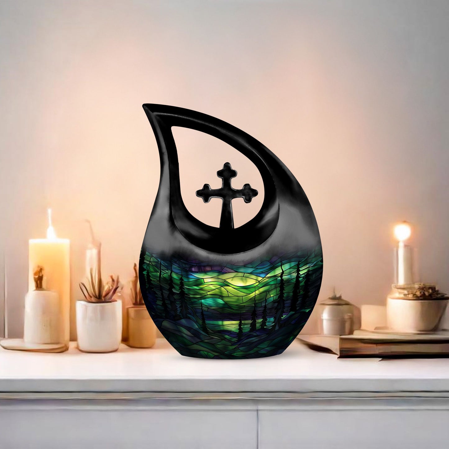 10-inch Stained Glass Urn 