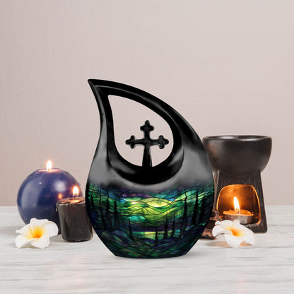 10-inch Stained Glass Urn 