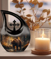 10-Inch Bear Themed Memorial Urn