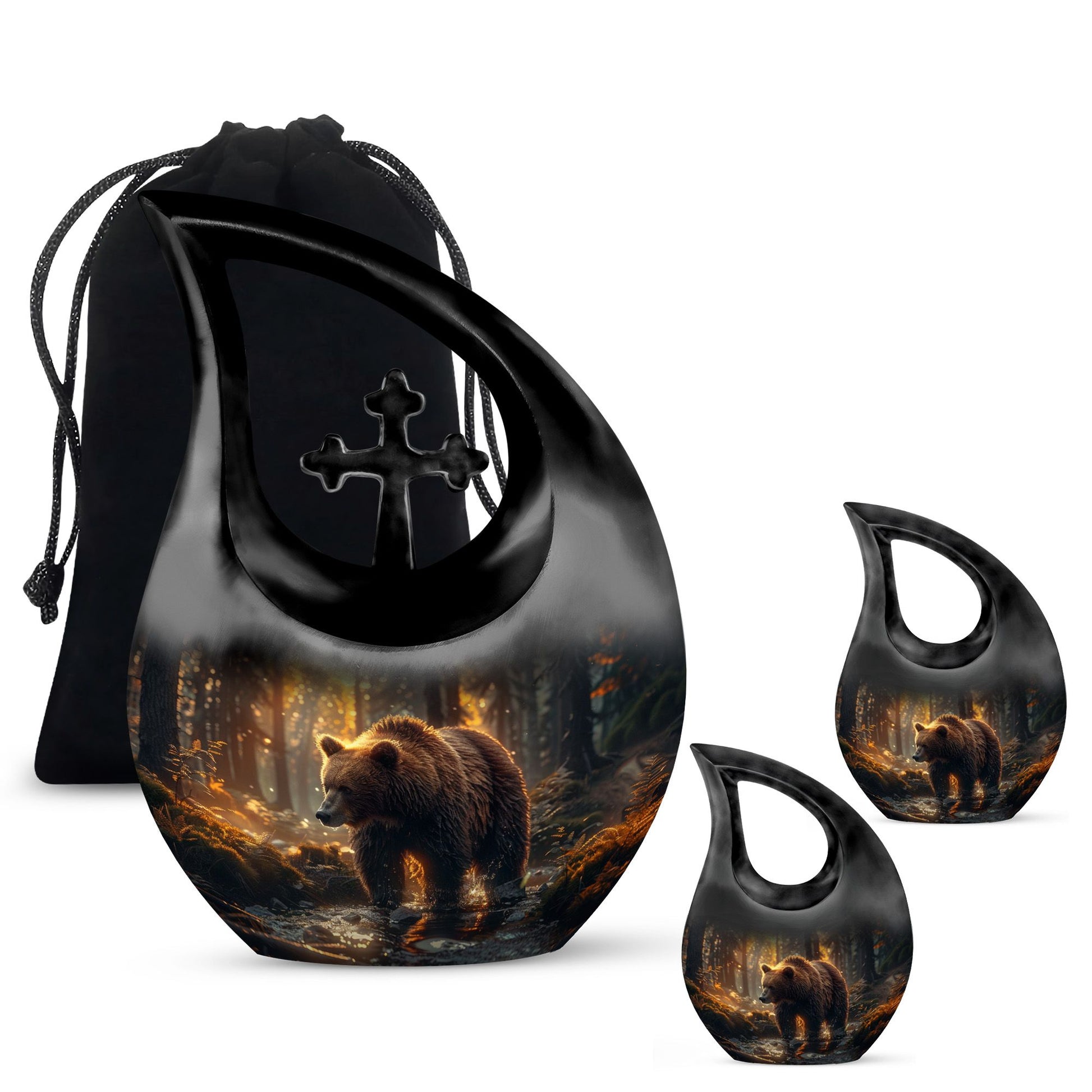 10-Inch Bear Themed Memorial Urn