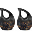 10-inch Bear-themed Metal Cremation Urn 