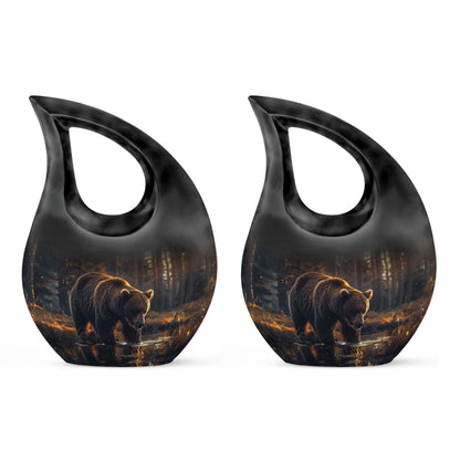 10-inch Bear-themed Metal Cremation Urn 