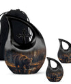 10-inch Bear-themed Metal Cremation Urn 