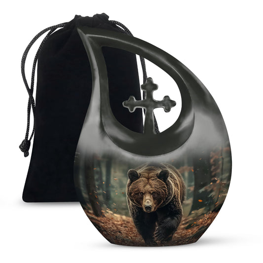 Cross Drop Bear Urn 