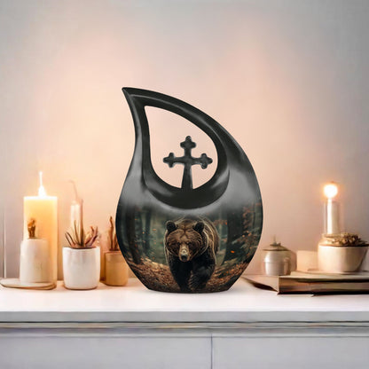 Cross Drop Bear Urn 