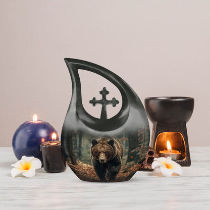 Cross Drop Bear Urn 