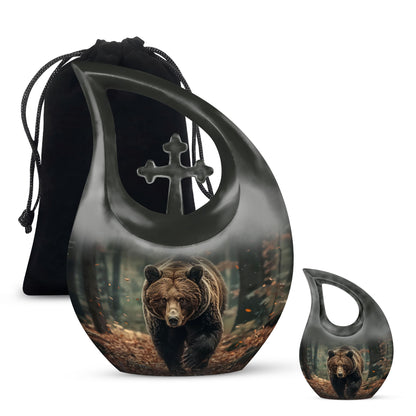 Cross Drop Bear Urn 