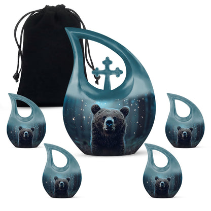 Personalized Bear Keepsake Urn for Human Ashes - 10-inch, 200 cu in - Yatskia