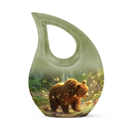 Personalized Bear Cremation Urn for Human Ashes - 10-inch, 200 cu in - Yatskia