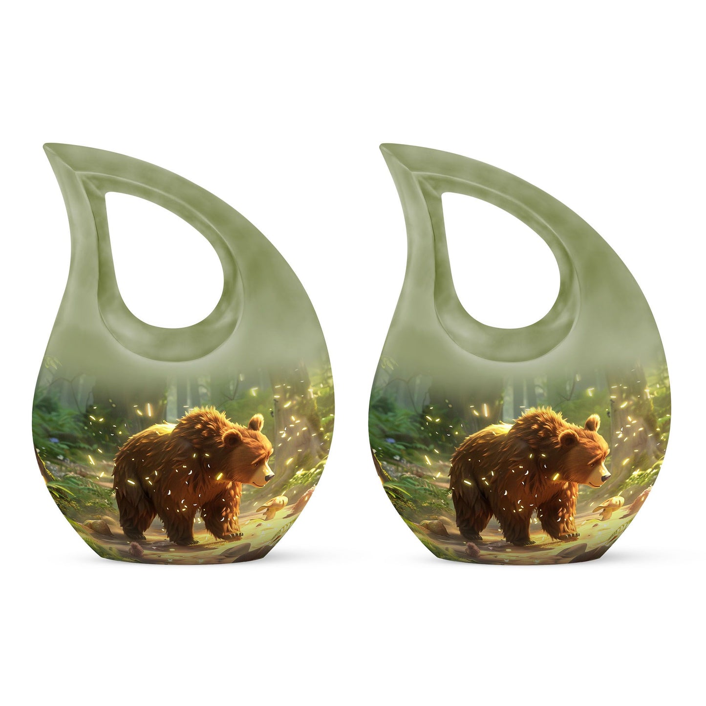 Personalized Bear Cremation Urn for Human Ashes - 10-inch, 200 cu in - Yatskia
